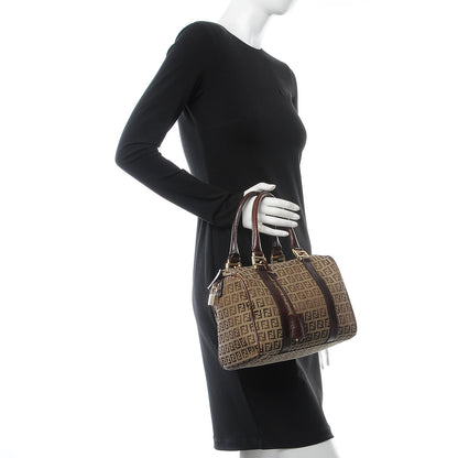 Fendi Zucchino Vitello Small Boston Mogano Panna Bruciato 2 of 12