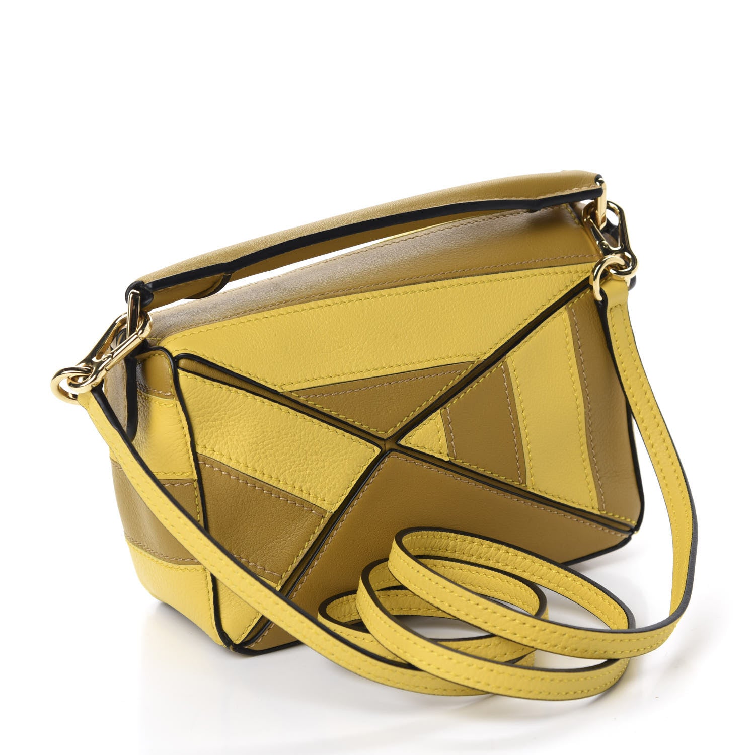 Loewe Calfskin Rugby Mini Puzzle Bag Yellow Ochre 3 of 10