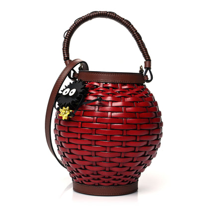 Loewe X SPIRITED AWAY Woven Calfskin Lantern Bag Rouge 1 of 9