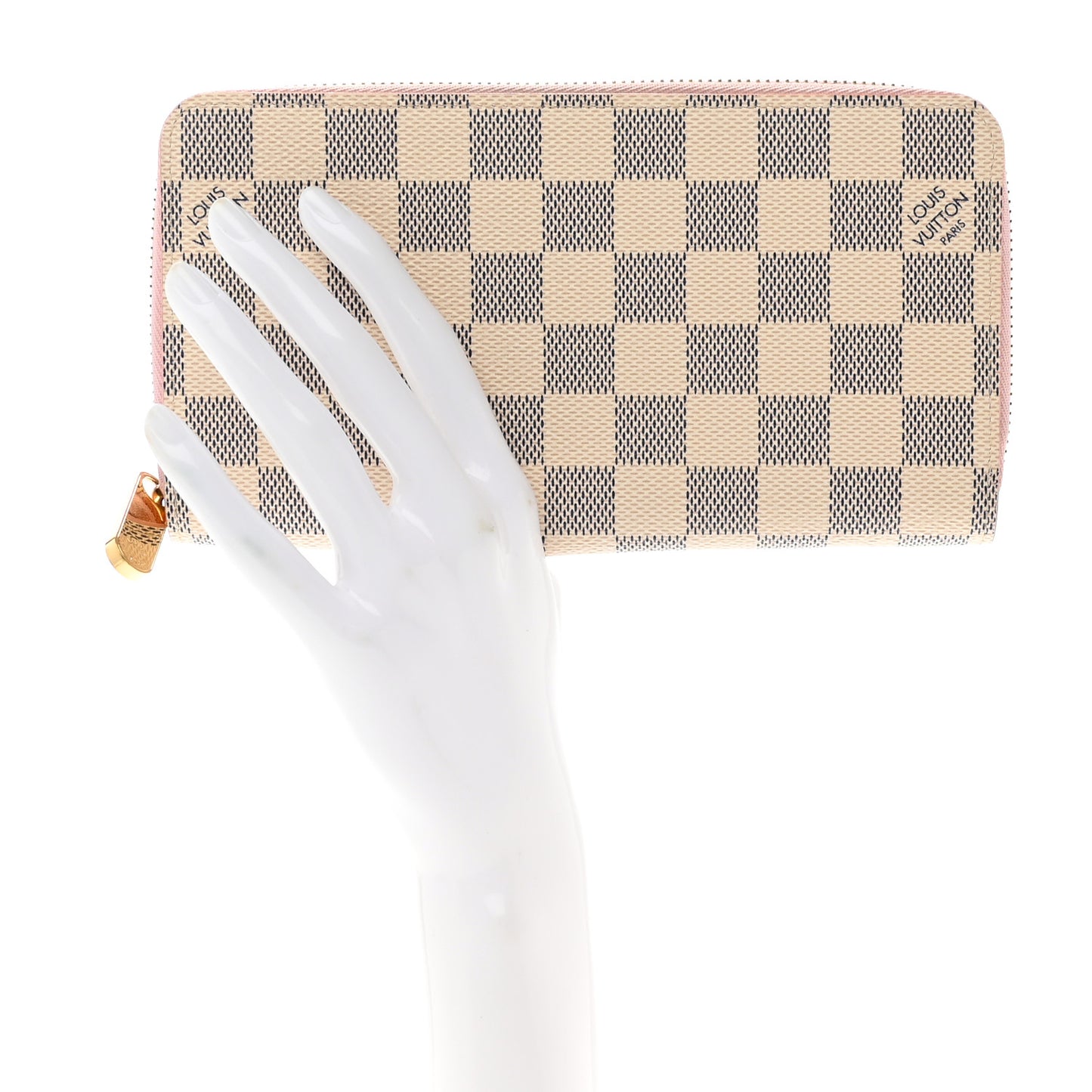 Damier Azur Zippy Wallet Rose Ballerine