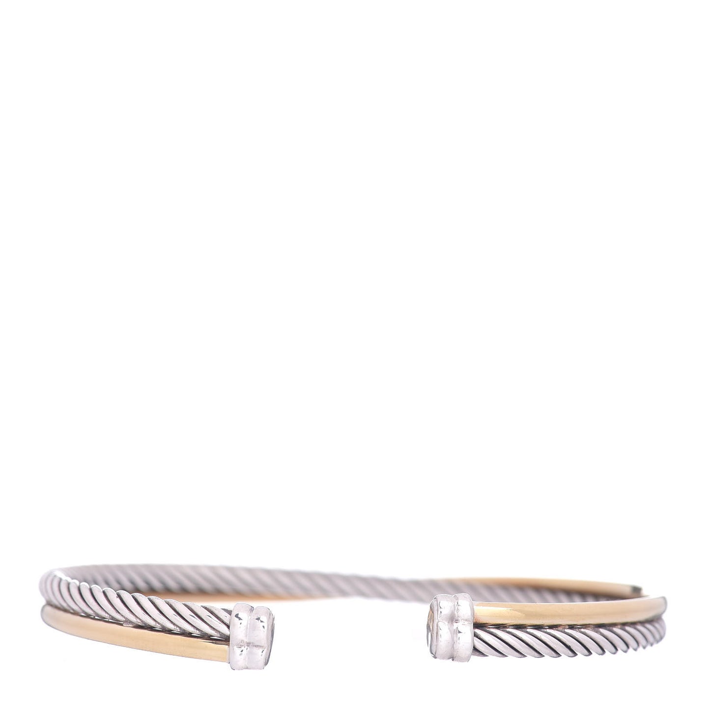 Sterling Silver 18K Yellow Gold 5mm Crossover Cuff Bracelet