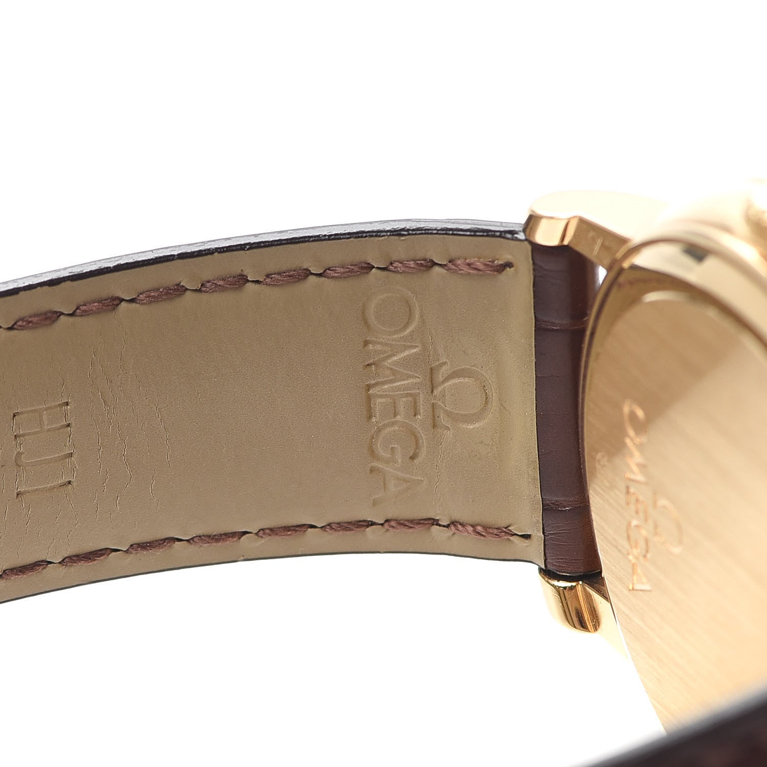 Omega 18K Yellow Gold Crocodile Diamond 39mm De Ville Prestige Automatic Watch Brown 4613.35.02 5 of 6