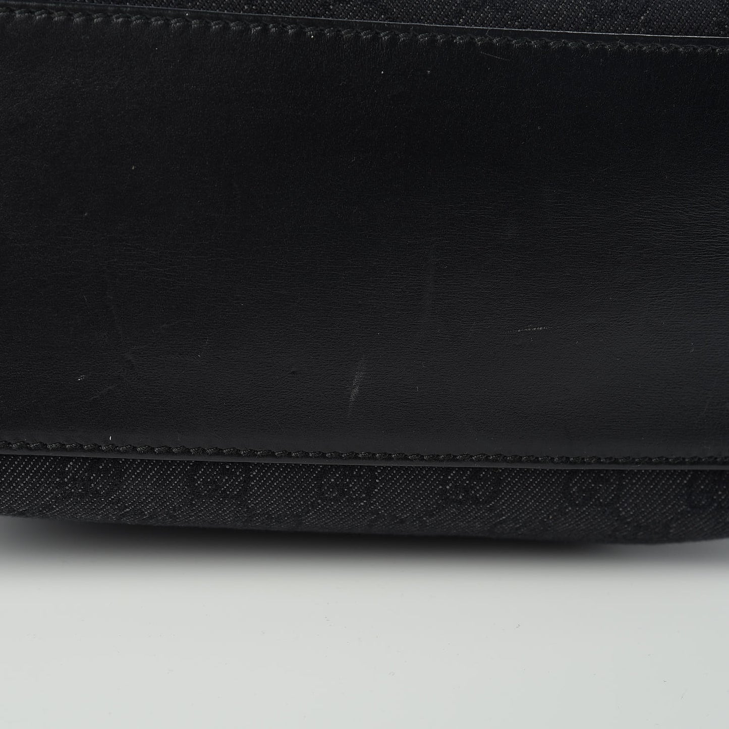 Denim Monogram Chain Bucket Tote Black