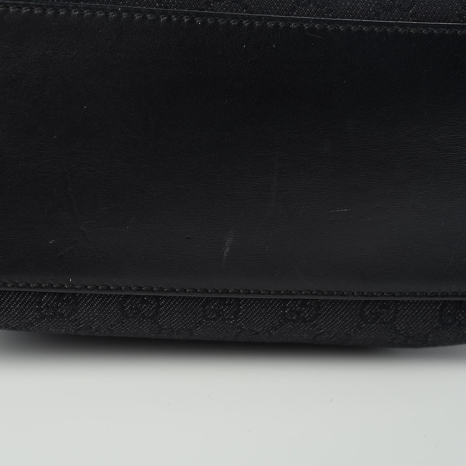 Gucci Denim Monogram Chain Bucket Tote Black 13 of 16