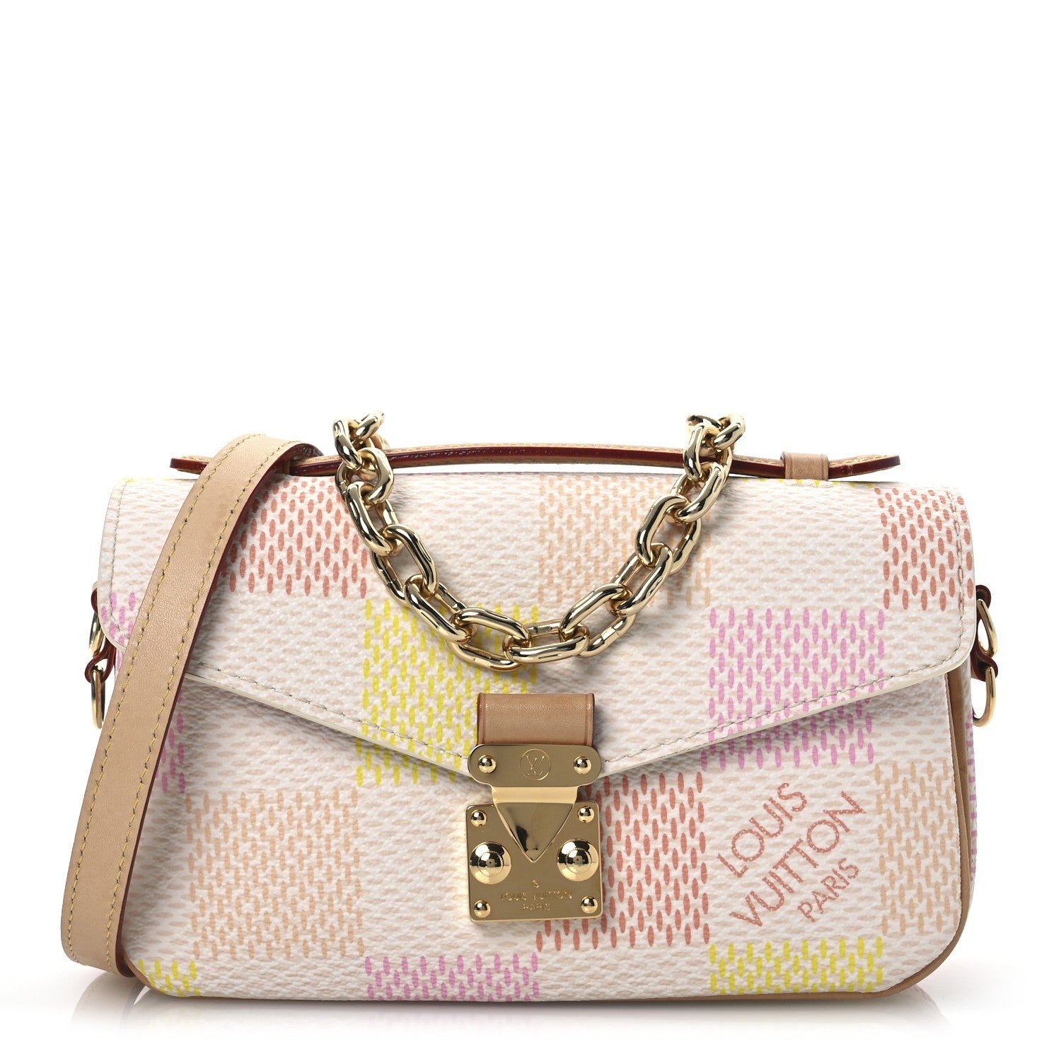 Louis Vuitton Damier Giant Pochette Metis East West Peach 1 of 13