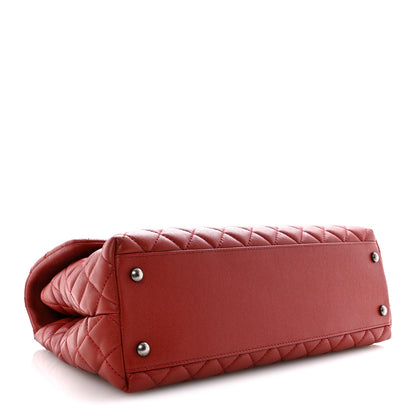 Chanel Caviar Quilted Medium Coco Handle Flap Red 4 of 11