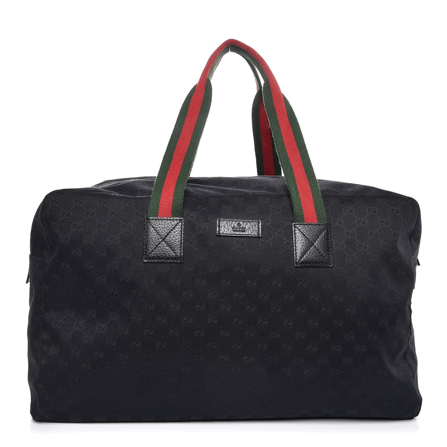 GG Monogram Web Large Collapsible Carry On Duffle Bag Black