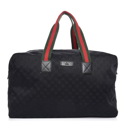 Gucci GG Monogram Web Large Collapsible Carry On Duffle Bag Black 1 of 7