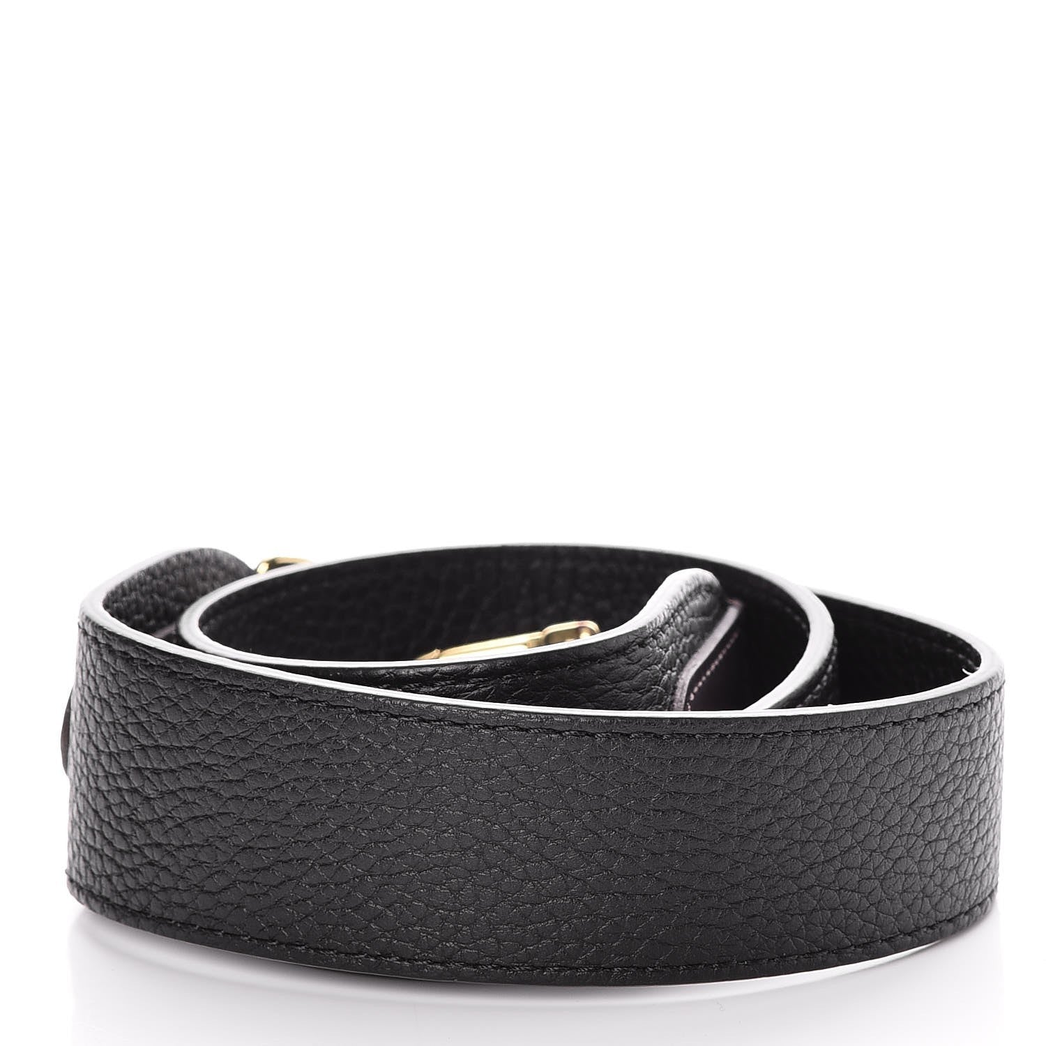 Louis Vuitton Calfskin Jersey Shoulder Strap Black 2 of 3