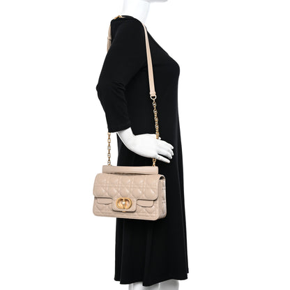 Christian Dior Lambskin Cannage Small Jolie Top Handle Bag Powder Beige 2 of 10