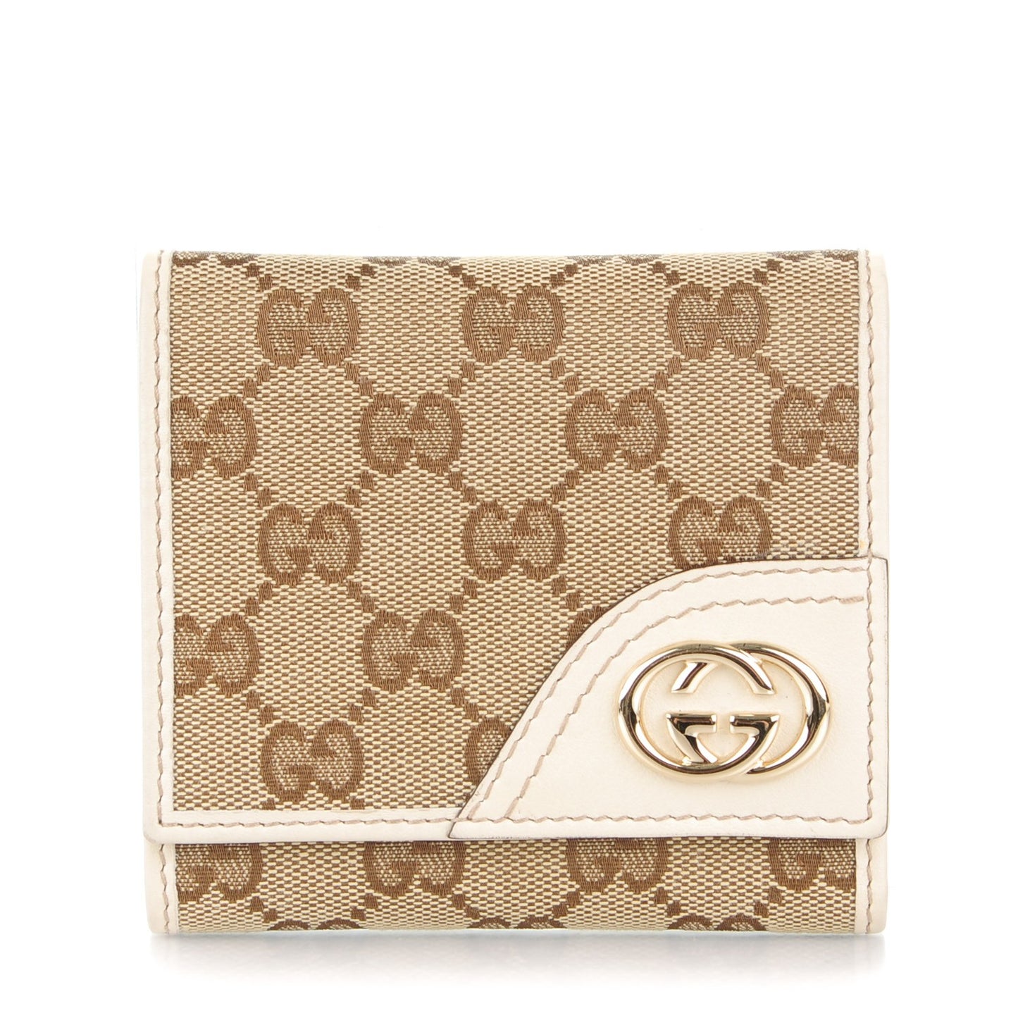 Monogram Britt Tri Fold Wallet Off White