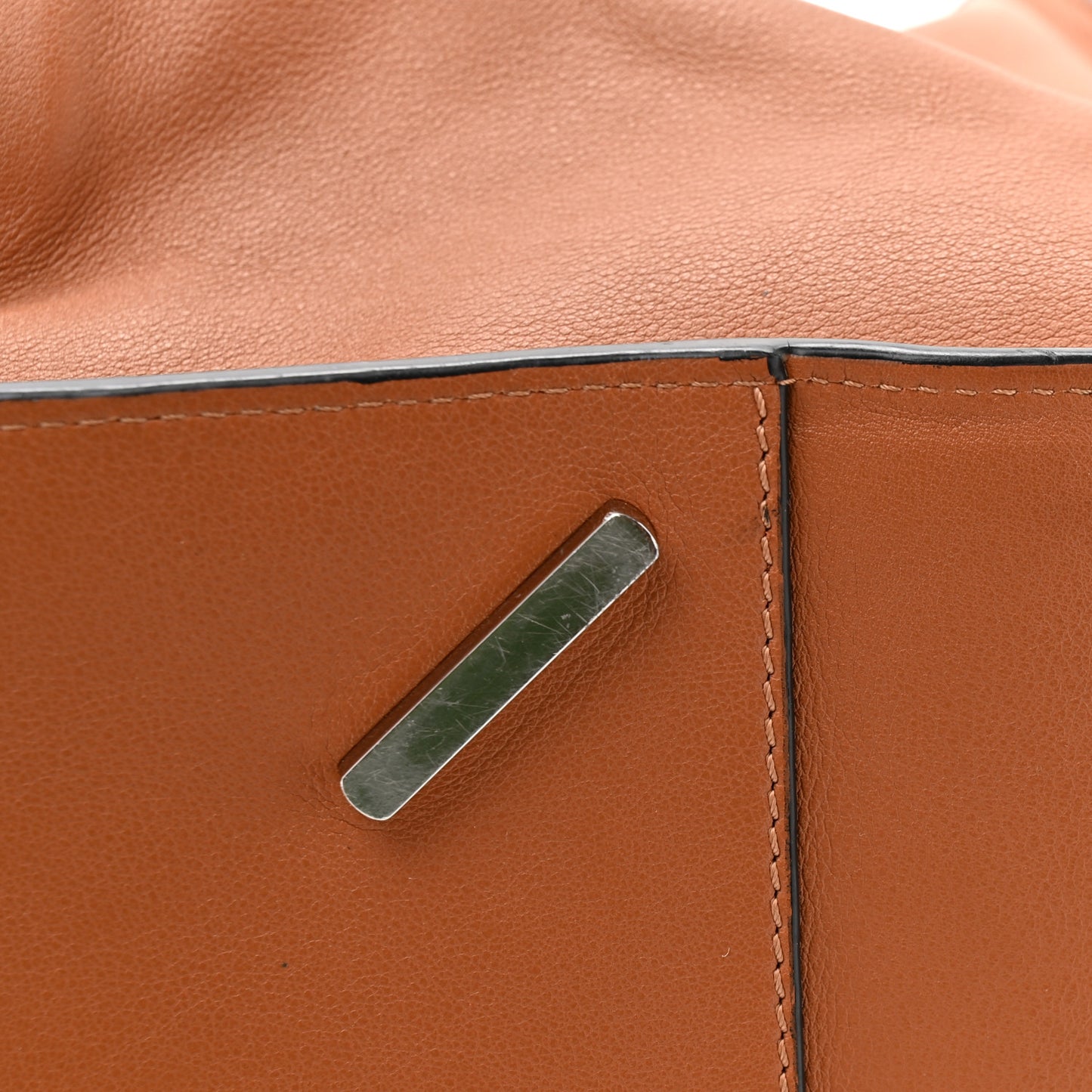 Grained Calfskin Medium Hammock Shoulder Bag Tan