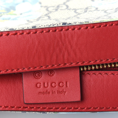 Gucci GG Supreme Monogram Blooms Mini Chain Shoulder Bag Beige Blue Navy Hibiscus Red 4 of 4