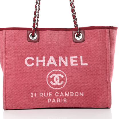 Chanel Canvas Small Deauville Tote Red 8 of 14