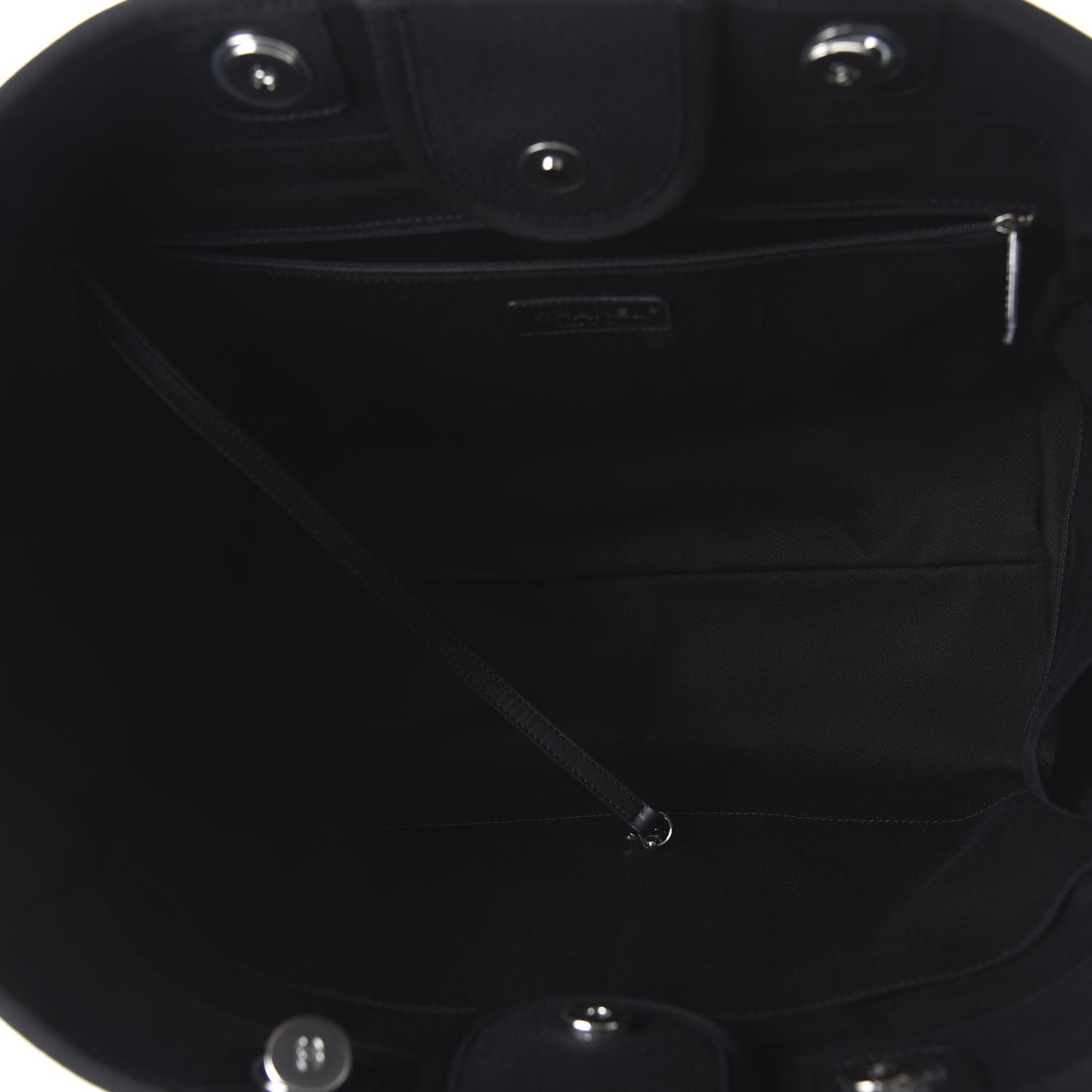 Canvas Pearl Medium Deauville Tote Black