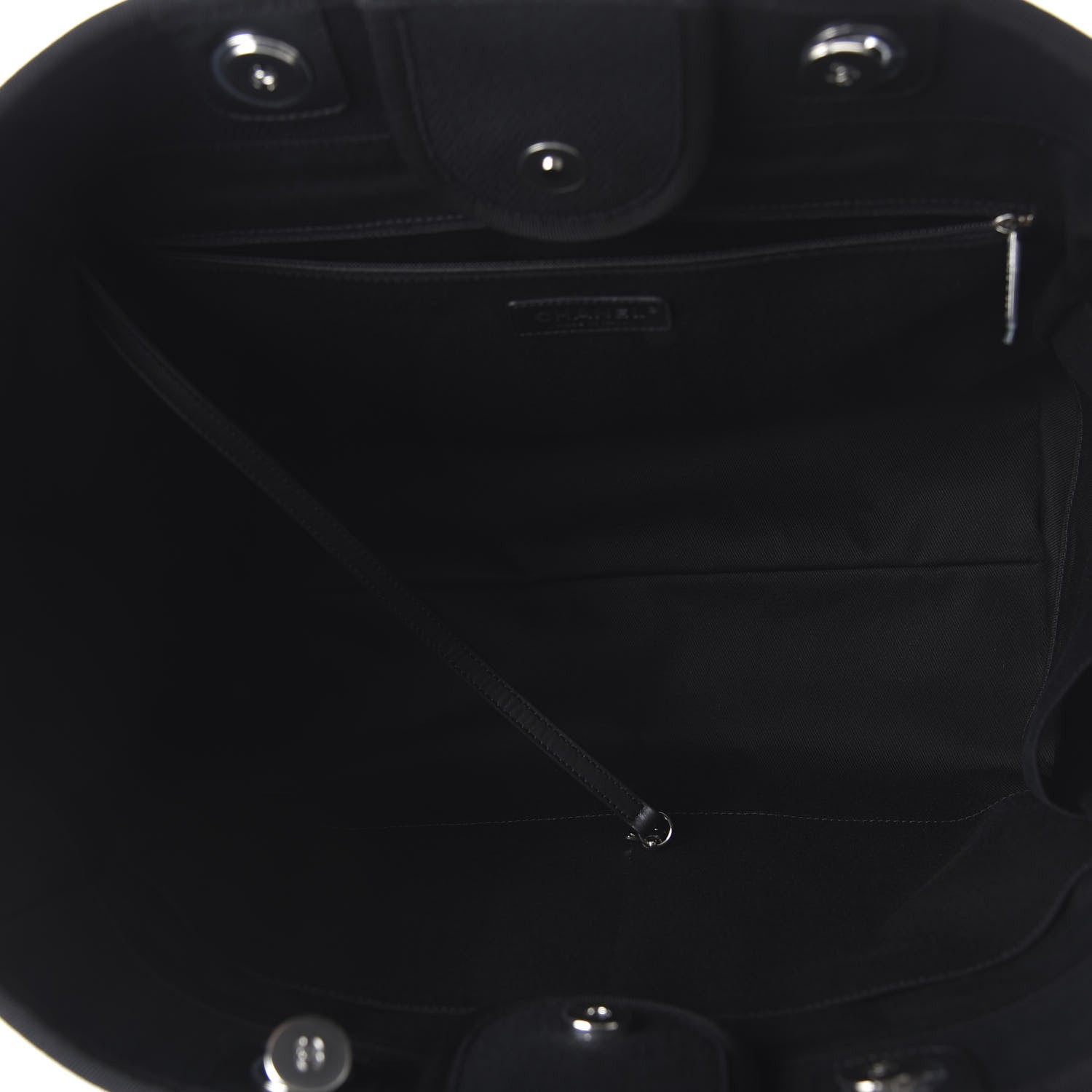 Chanel Canvas Pearl Medium Deauville Tote Black 5 of 11