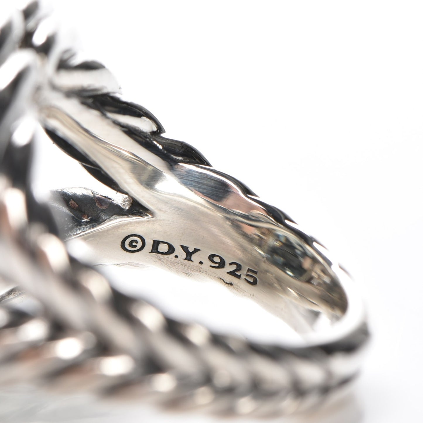 Sterling Silver Diamond Prasiolite 14mm Labyrinth Ring 54 7