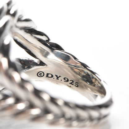 David Yurman Sterling Silver Diamond Prasiolite 14mm Labyrinth Ring 54 7 6 of 6