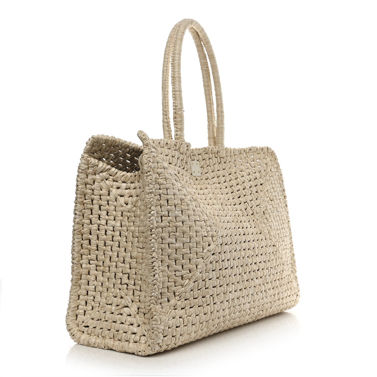 Salvatore Ferragamo Raffia XL Studio Box Tote Natural 4 of 11