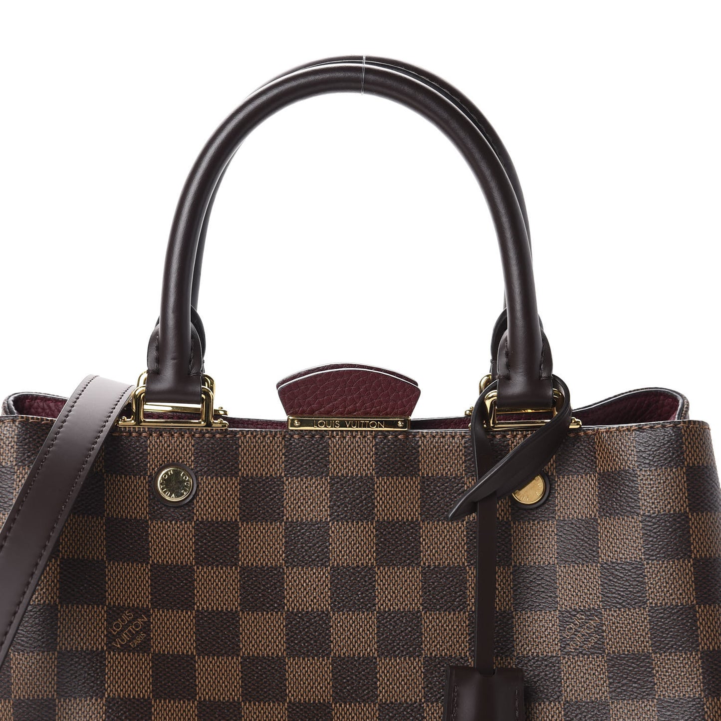 Damier Ebene Cuir Taurillon Brittany Bordeaux