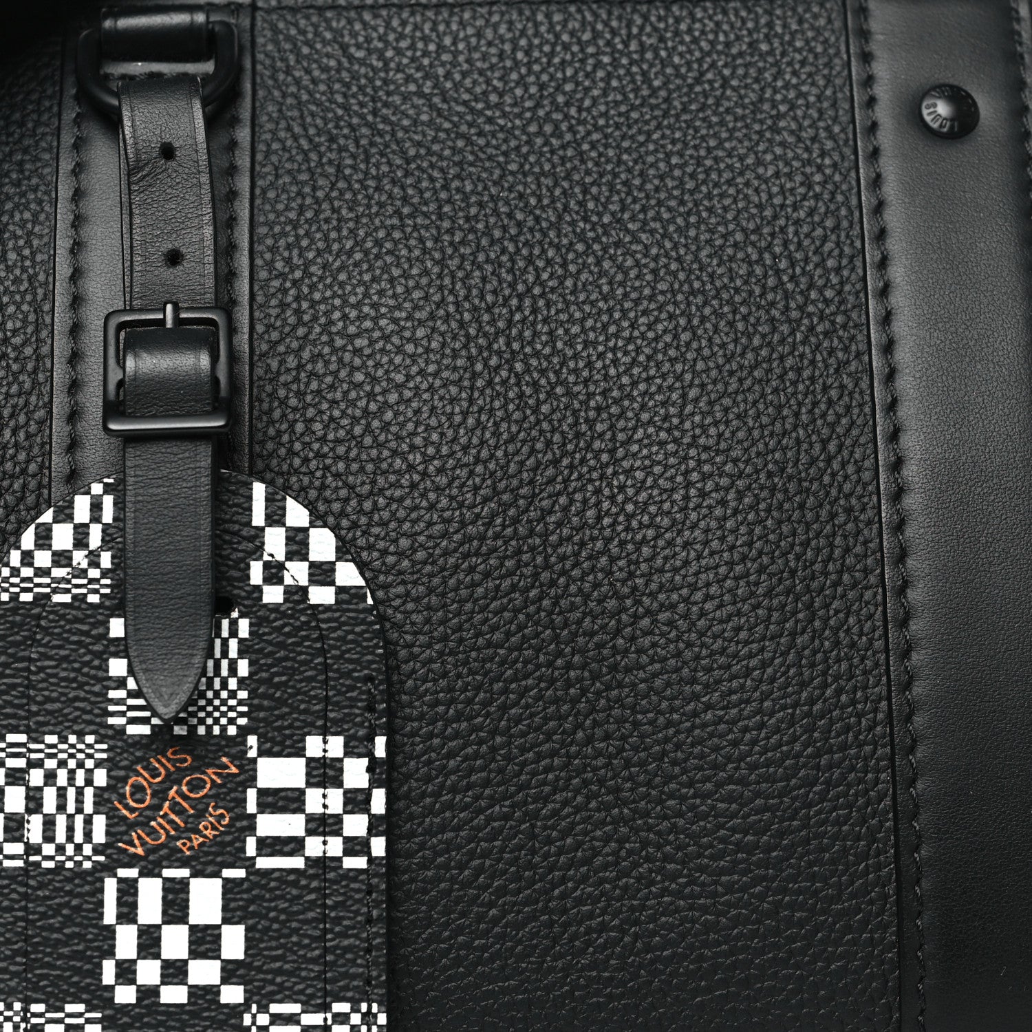 Louis Vuitton Calfskin Damier Distorted City Keepall Black 7 of 9