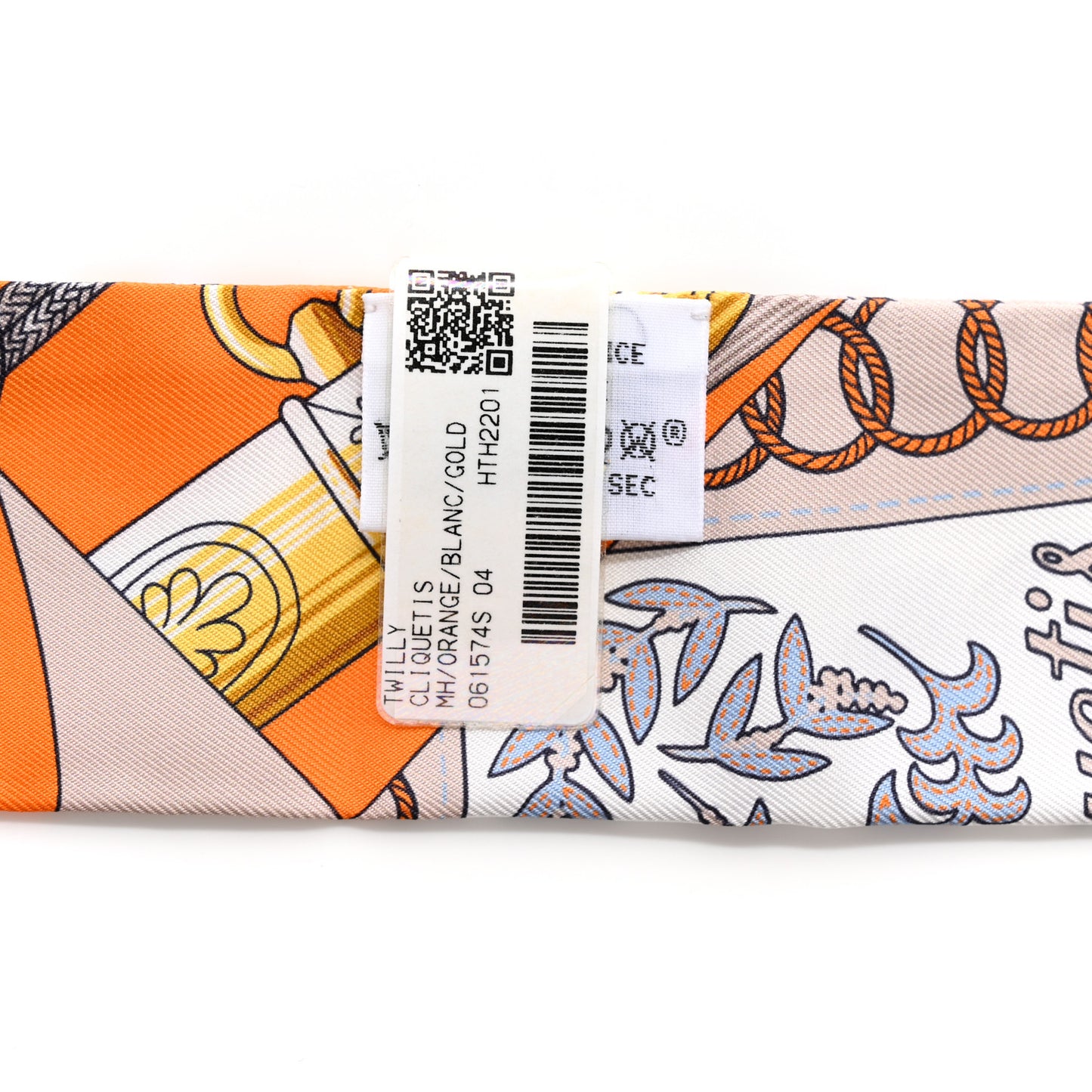 Silk Cliquetis Twilly Orange White Gold
