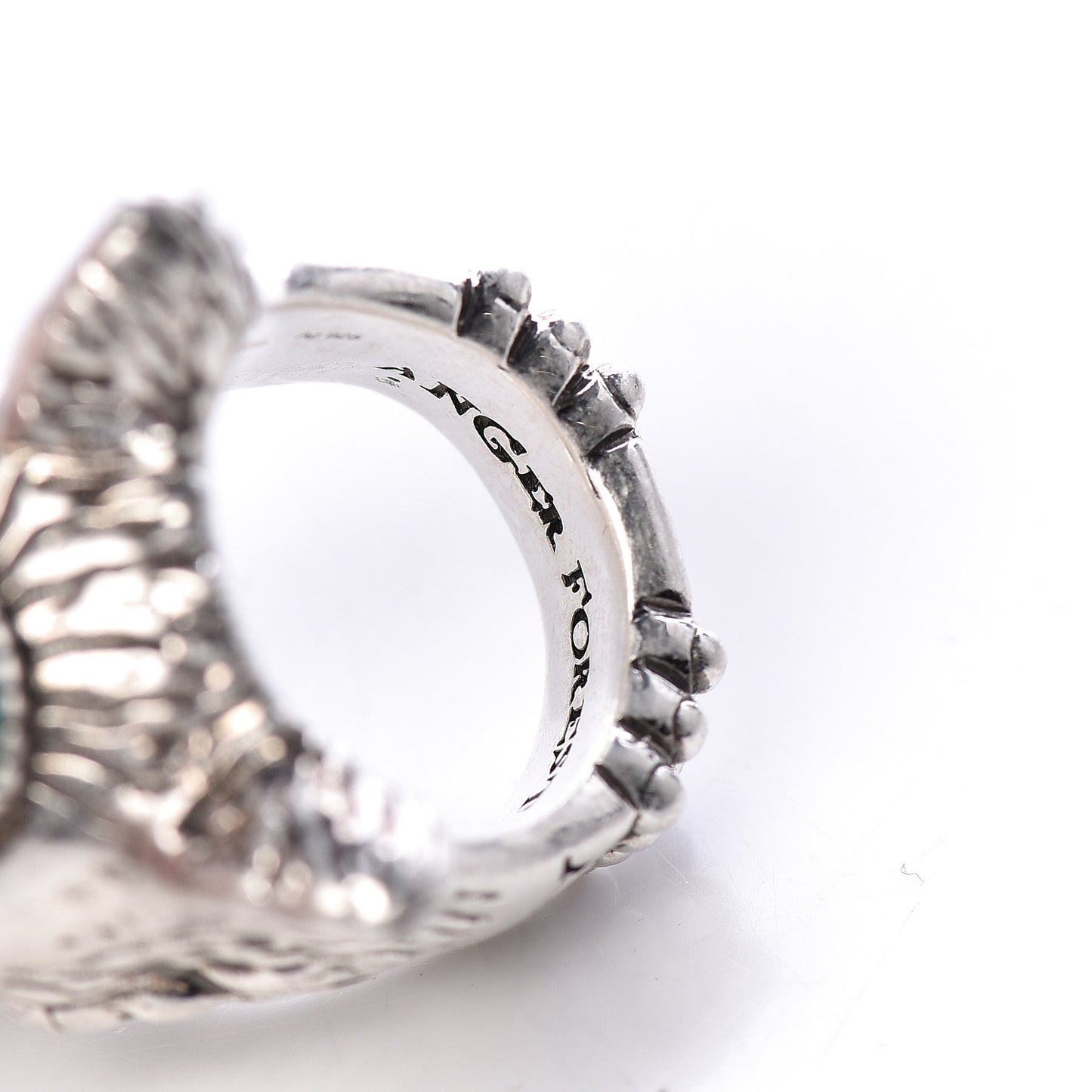Sterling Silver Resin Anger Forest Wolf Head Ring 9
