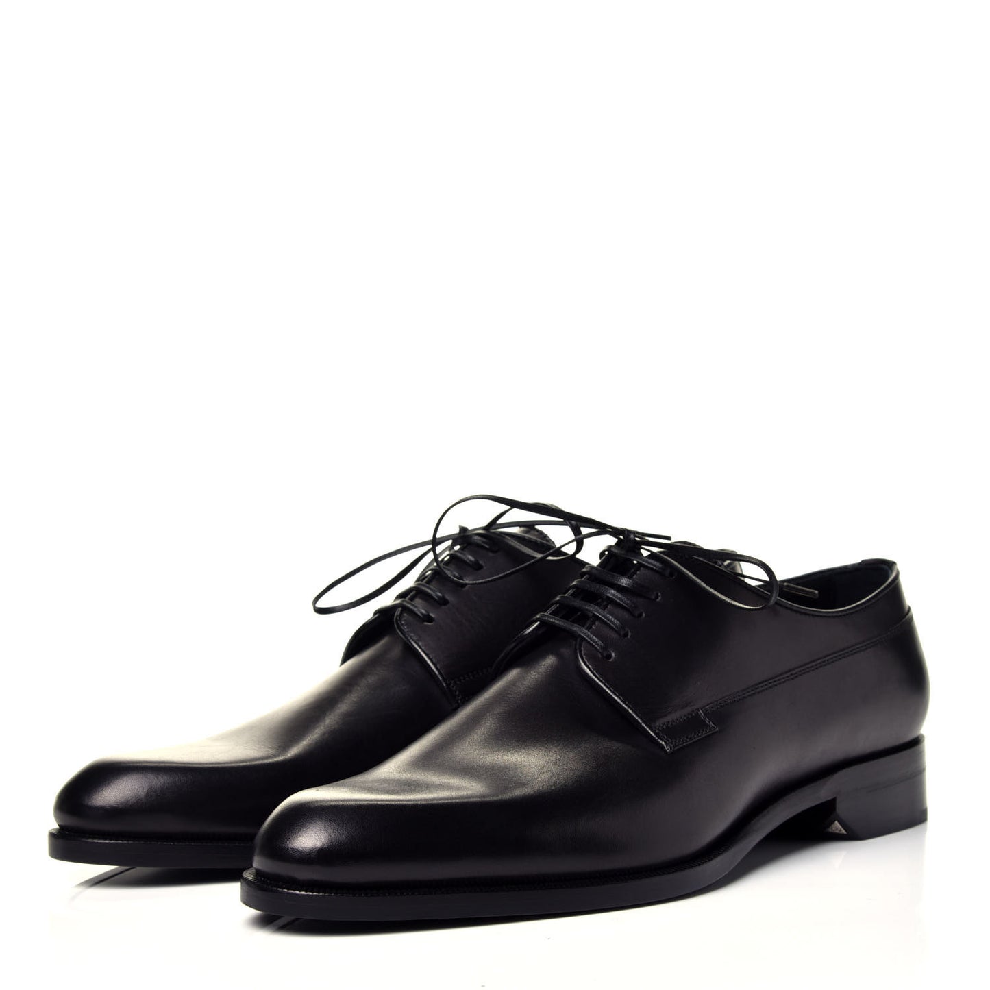 Brushed Calfskin Derby Shoes 40.5 Black