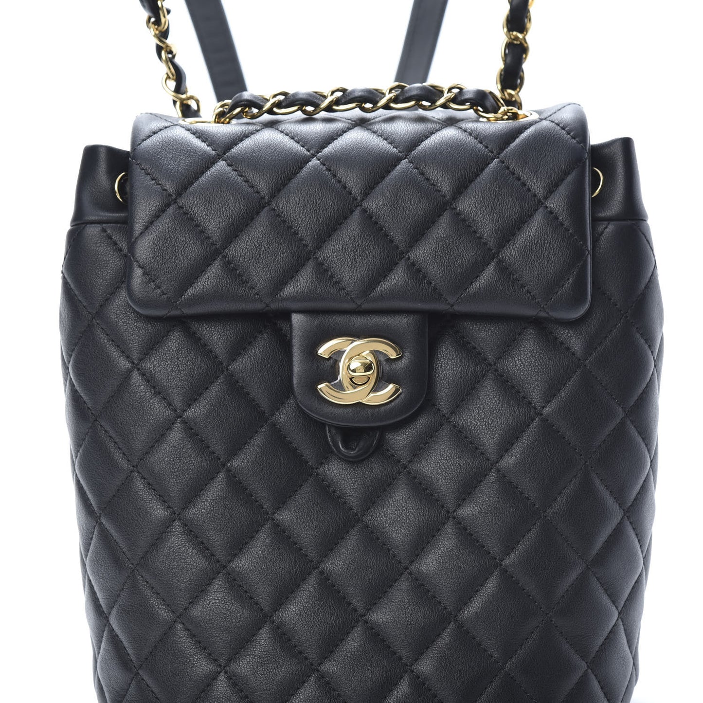 Calfskin Quilted Mini Urban Spirit Backpack Black