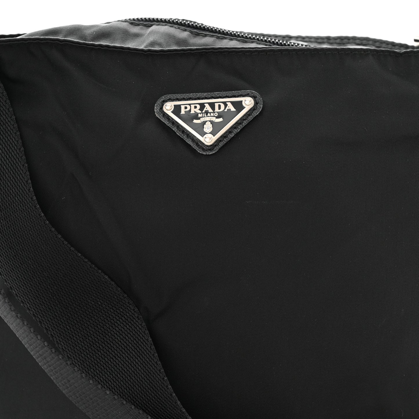 Nylon Vela Flat Messenger Bag Black
