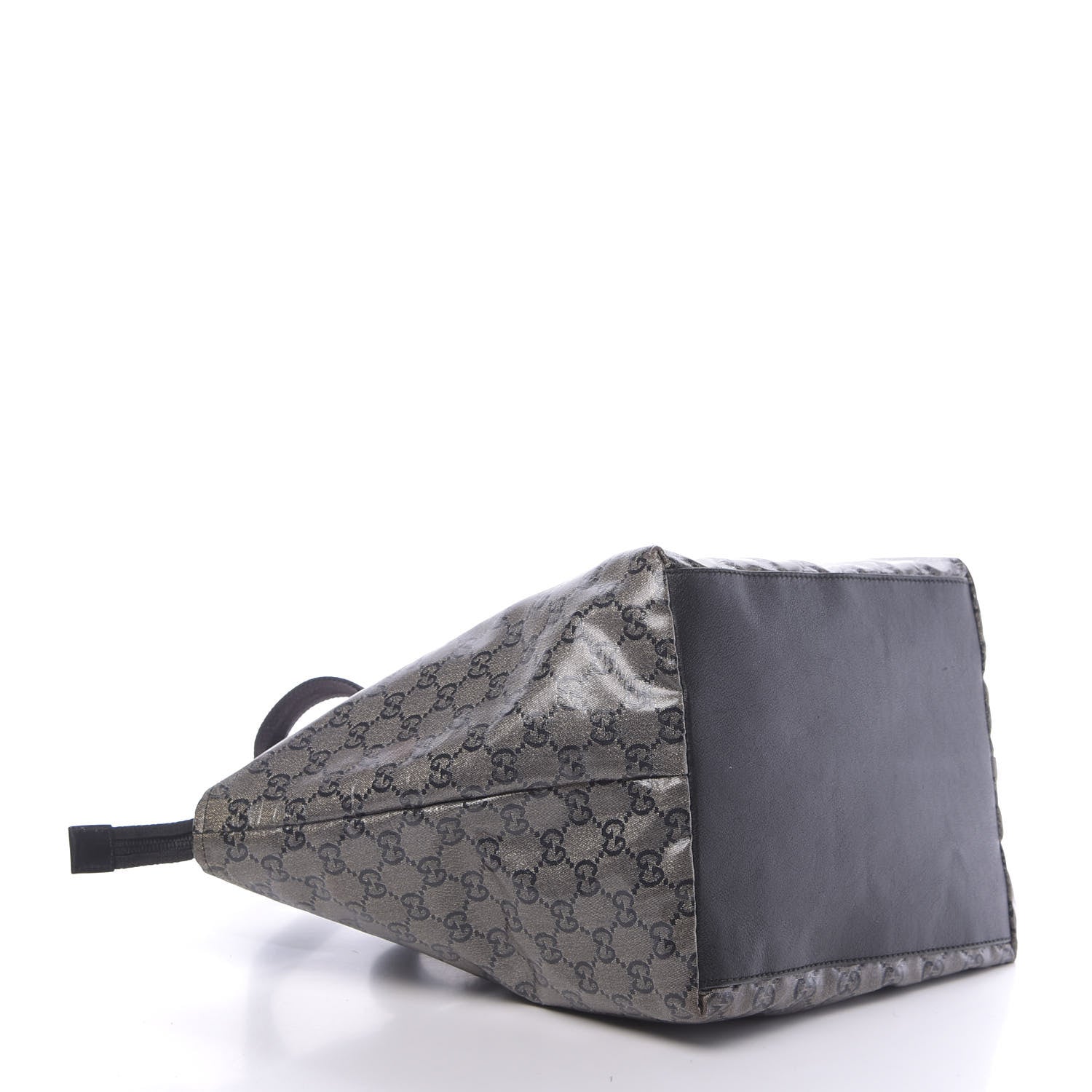 Gucci Crystal Monogram Medium Web Handle Bucket Tote Black 4 of 14