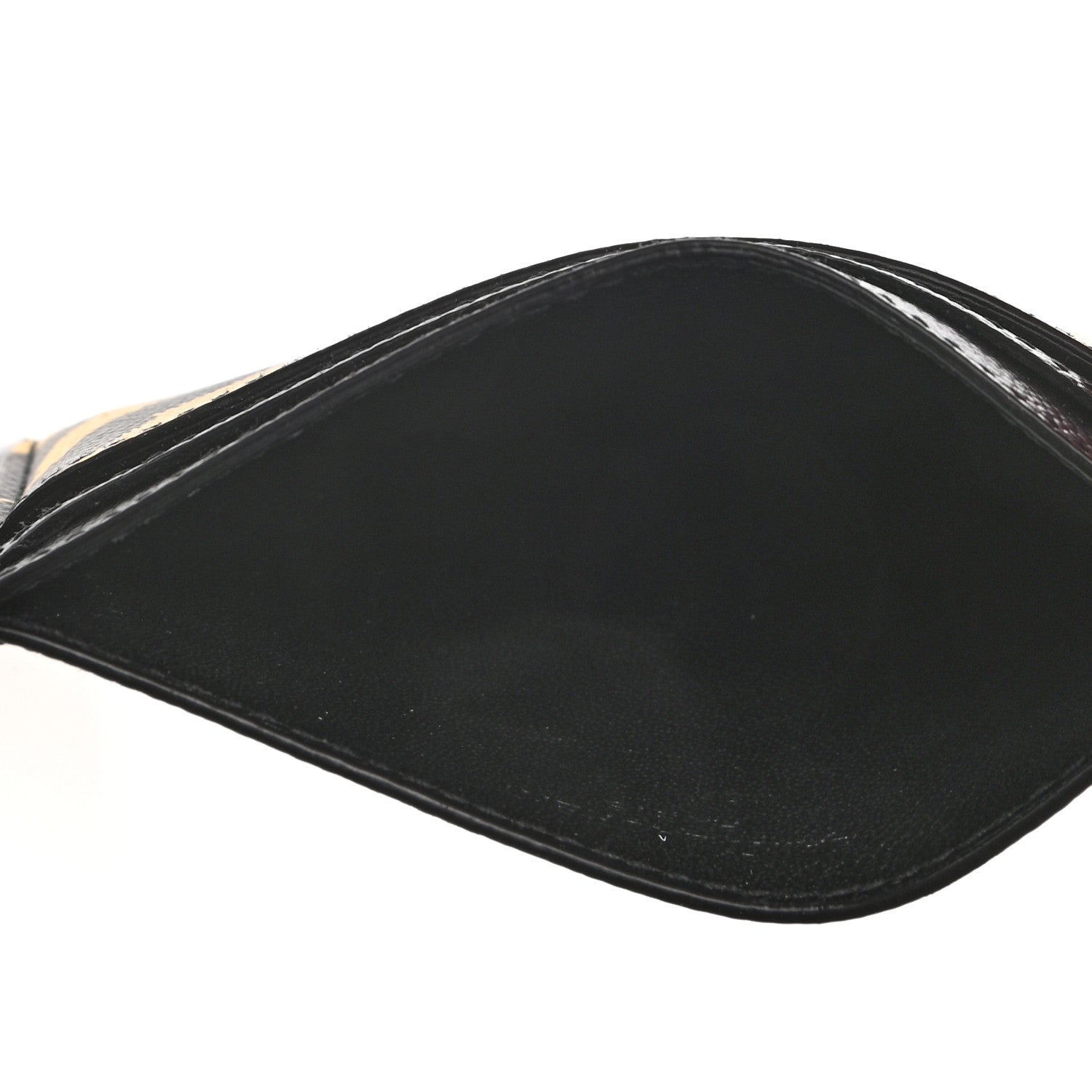 Saint Laurent Calfskin Zebra Print Credit Card Case Black Yellow 5 of 7