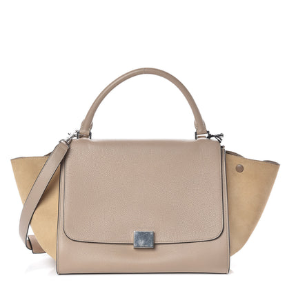 Celine Drummed Calfskin Suede Medium Trapeze Dune 1 of 10