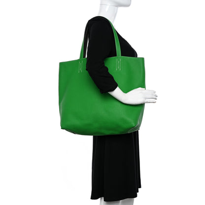 Hermes Taurillon Clemence Double Sens 36 Reversible Tote Vert De Gris Bamboo 2 of 17