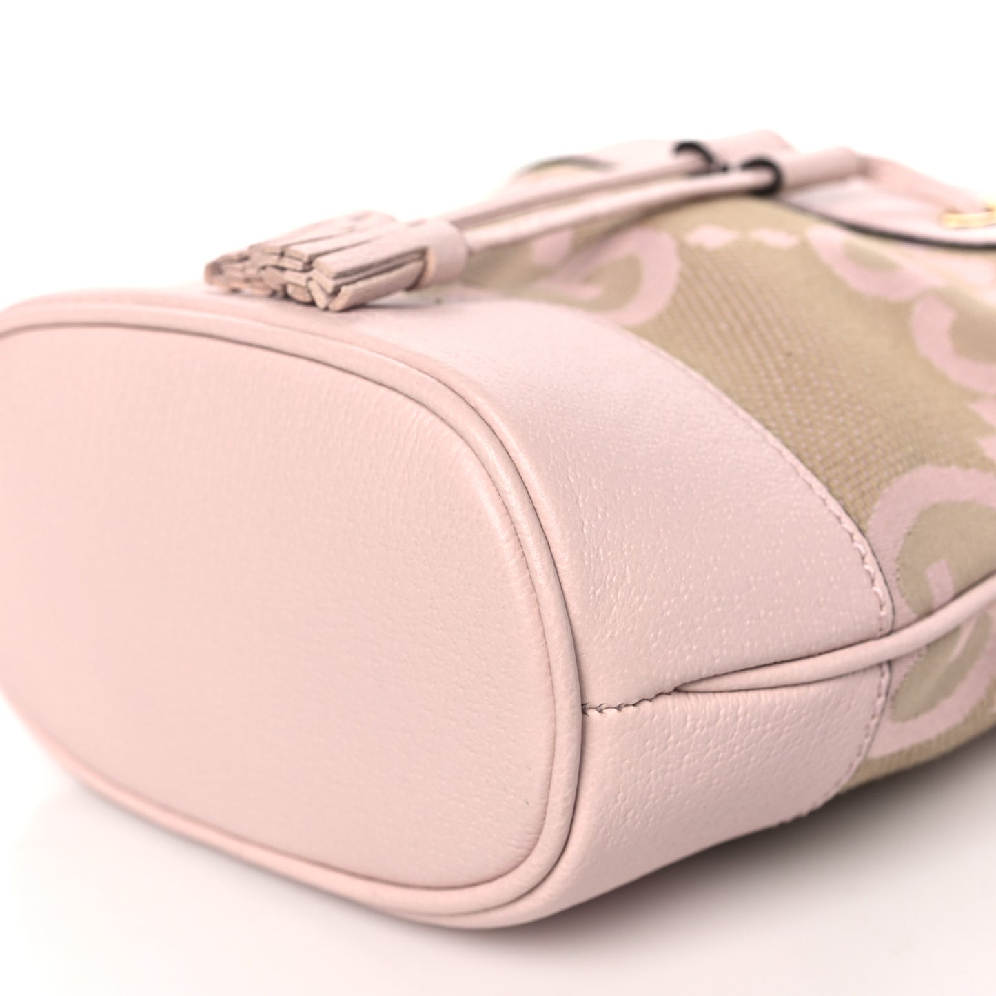 Monogram Jumbo GG Textured Dollar Calfskin Mini Ophidia Bucket Bag Beige Perfect Pink