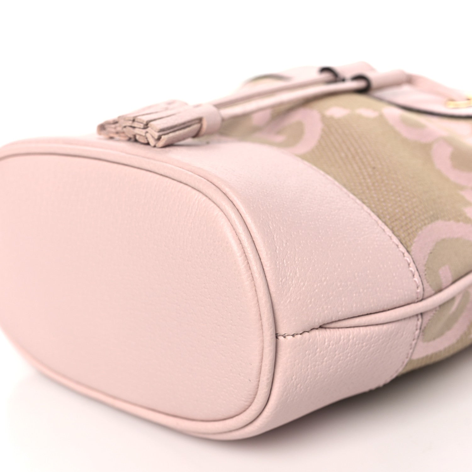 Gucci Monogram Jumbo GG Textured Dollar Calfskin Mini Ophidia Bucket Bag Beige Perfect Pink 10 of 11