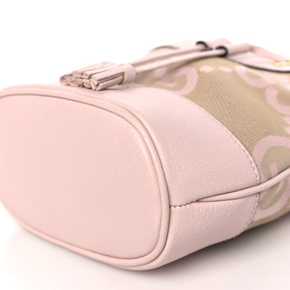 Gucci Monogram Jumbo GG Textured Dollar Calfskin Mini Ophidia Bucket Bag Beige Perfect Pink 10 of 11