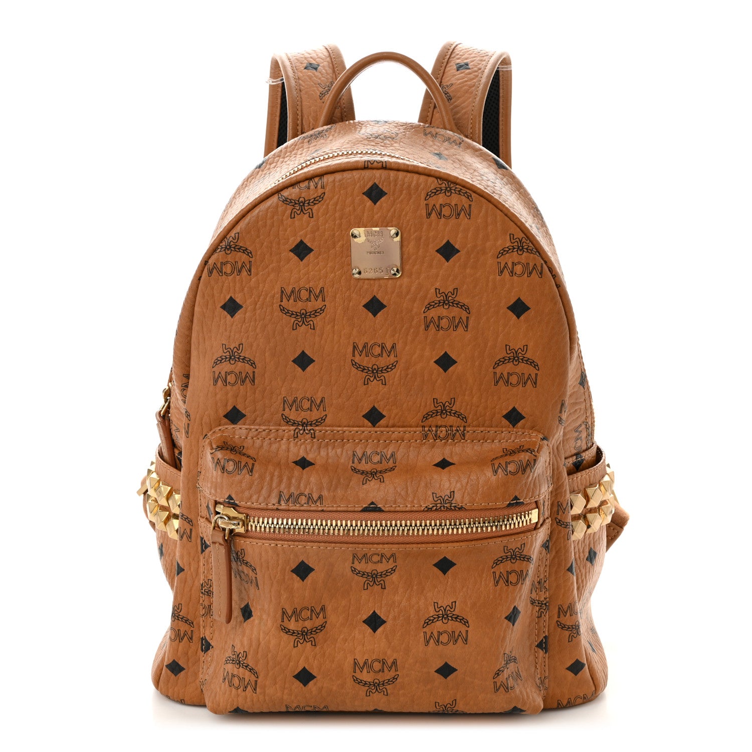 MCM Visetos Small Side Stud Stark Backpack Cognac 1 of 8