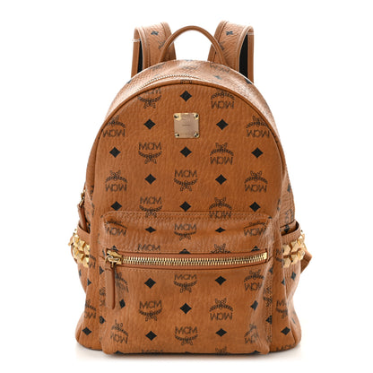 MCM Visetos Small Side Stud Stark Backpack Cognac 1 of 8