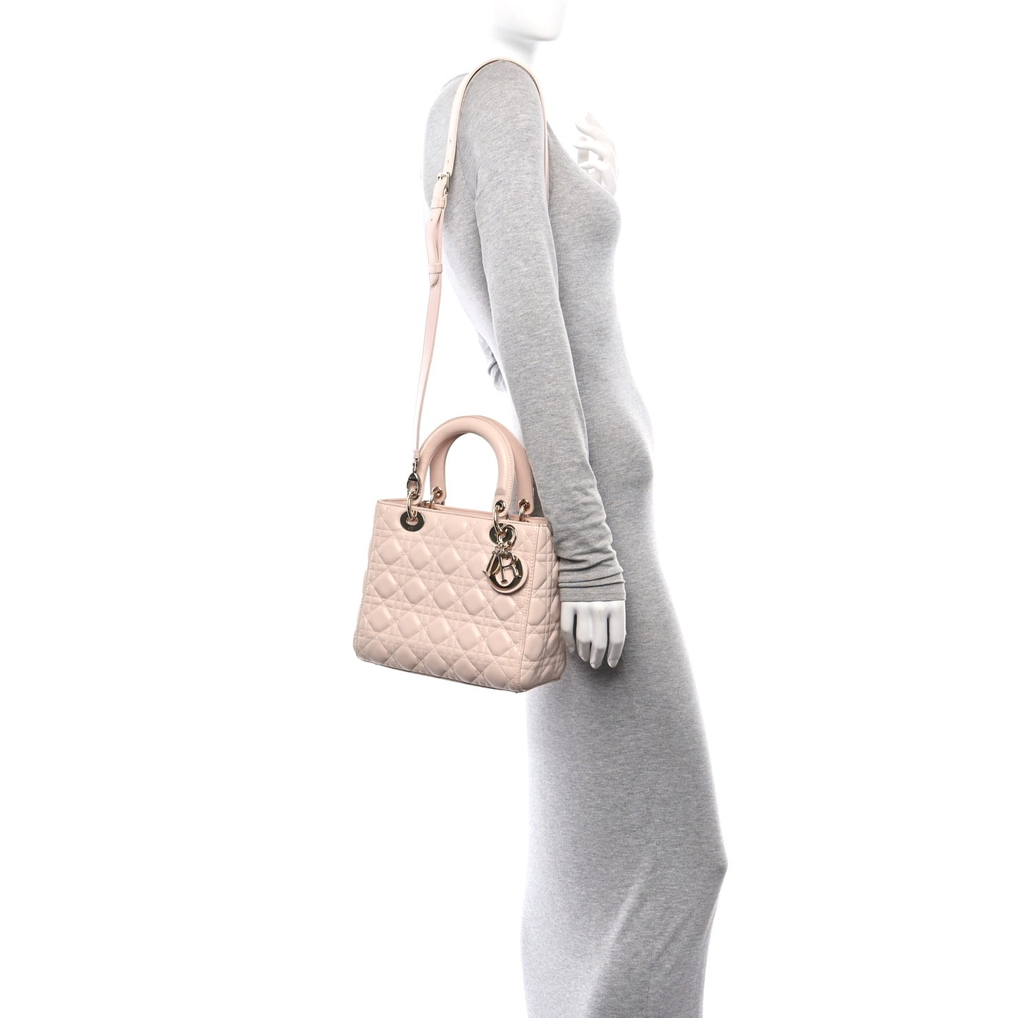 Lambskin Cannage Medium Lady Dior Light Pink