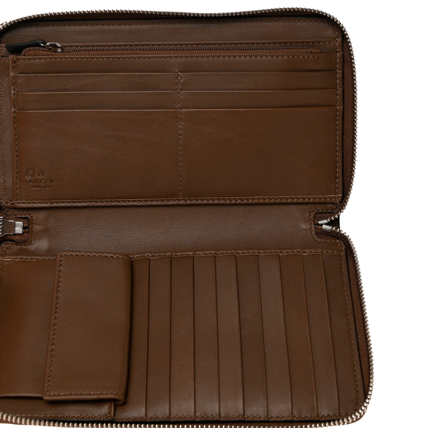 Microguccissima Large Zip Around Organizer Wallet Acero