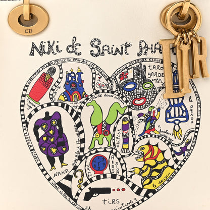 Christian Dior Calfskin Niki De Saint Phalle Heart Medium Supple Lady Dior Off White 8 of 10