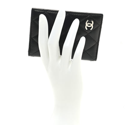 Chanel Lambskin Quilted Card Holder Wallet Black 2 of 8