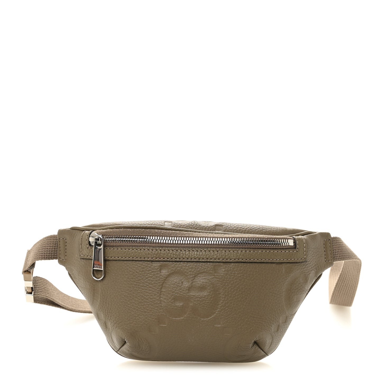 Piuma Calfskin Jumbo GG Embossed Small Belt Bag Good Taupe