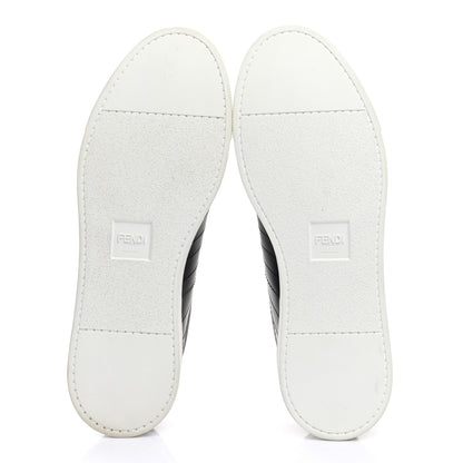 Fendi Calfskin FF Sneakers 9.5 Black Grey 5 of 8