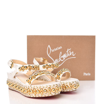 Christian Louboutin Shiny Nappa Rondaclou 60 Platform Sandals 36 Latte 8 of 8