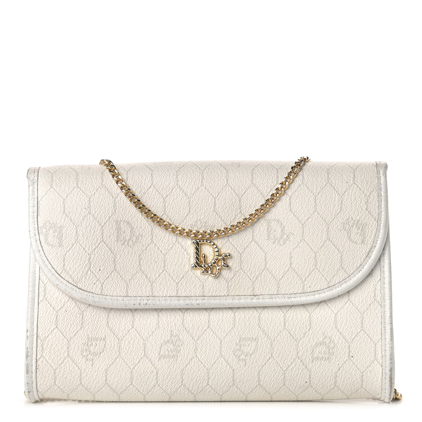 Monogram Chain Flap White