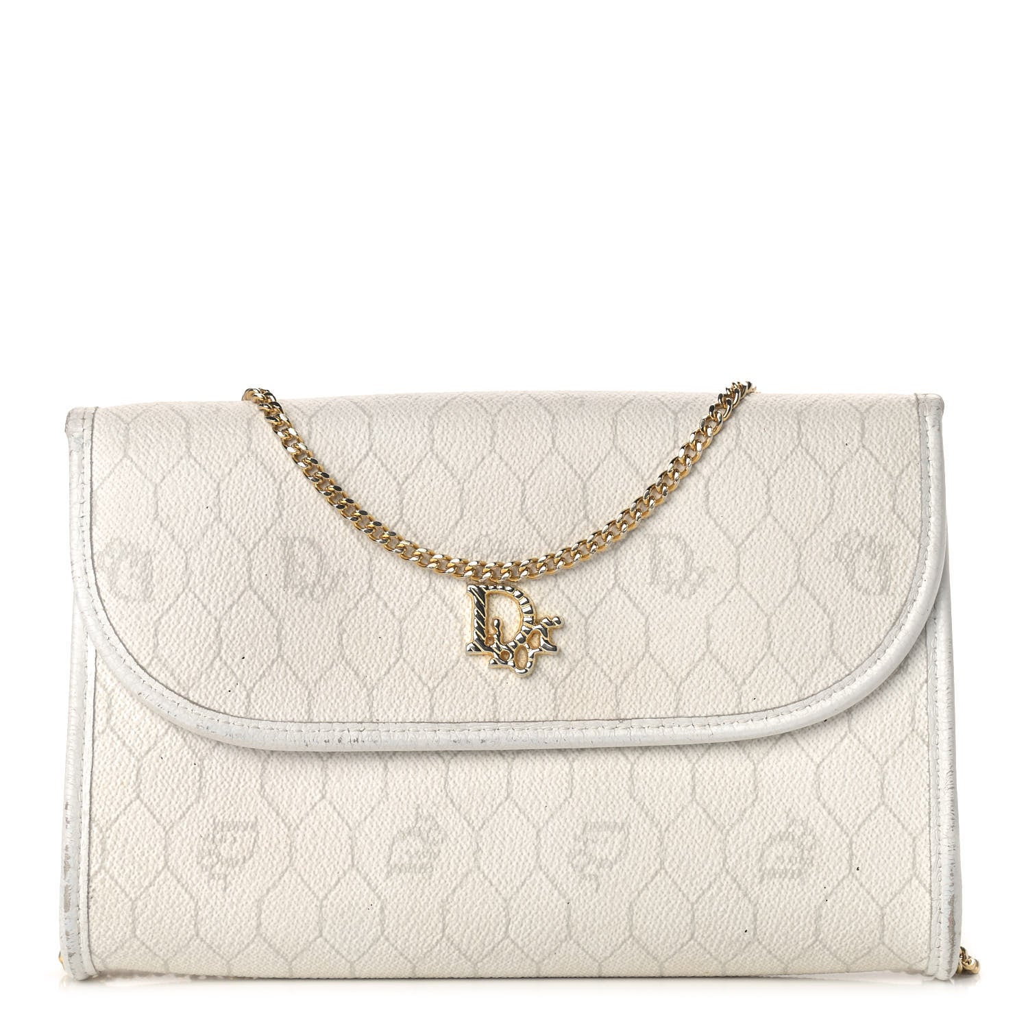 Christian Dior Monogram Chain Flap White 1 of 18