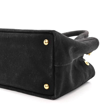 Prada Canapa Small Logo Tote Black Talco 9 of 9