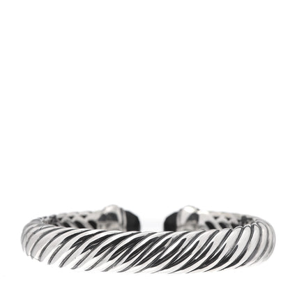 David Yurman Sterling Silver Diamond Black Onyx 10mm Waverly Bracelet 3 of 5